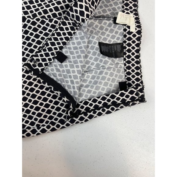 H&M Women's Pants Diamond Pattern 8 Black White Cotton Elastane Stretchy - Picture 9 of 9
